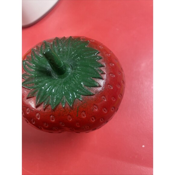 Vintage 1950s Hazel Atlas Red Strawberry Jam Jelly Jar w/Lid Unmarked Tableware - Picture 11 of 12